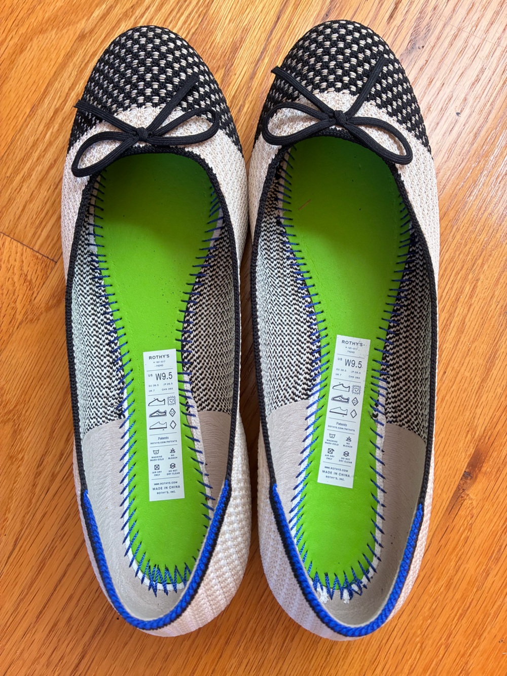 Rothy’s In Love Ballet Flats in Cream and Black